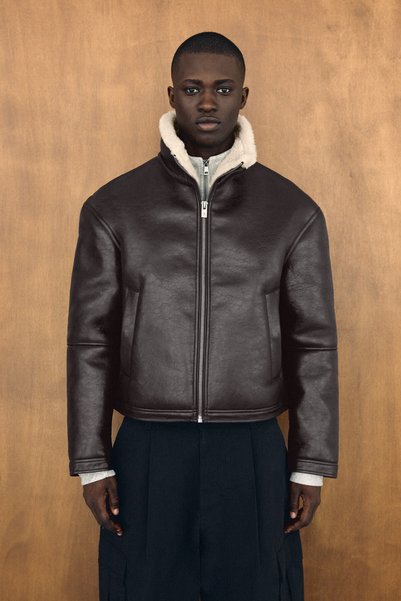 Bershka Suni deri dik yaka bomber ceket