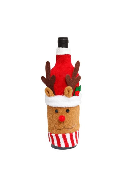 Noonedibs Pungi pentru sticle de vin de Crăciun, capace pentru sticle de Crăc...
