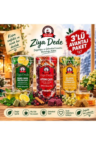 Ziyadede Ziya Dede 3'lü Avantaj Paketi | Nane Limon Melisa Çayı, Ihlamur Prop...