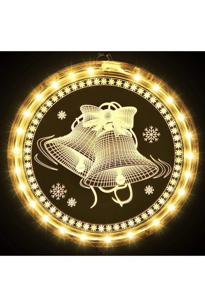 Noonedibs Lumină decorativă de Crăciun pentru fereastră, ghirlande luminoase ...