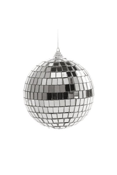 Noonedibs Globuri de Crăciun cu oglindă reflectorizantă disco argintie, ușor ...