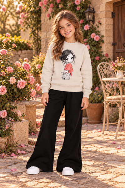 TREND THE BEST Trendin En İyisi Winter, Spring, and Autumn Girls' Black Spani...