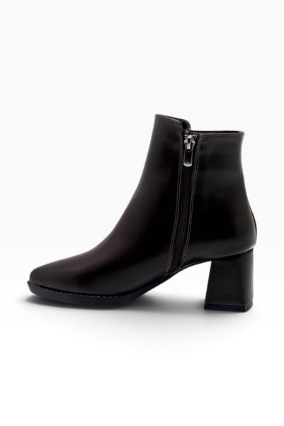 C shoes C-Shoes NB700-27 Sıvama Deri Kalın Topuklu Kadın Bot(6,5cm)