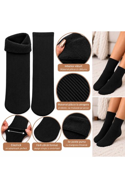 Generic Brand Set 2 perechi sosete lungi dama, calduroase, vatuite, marime un...