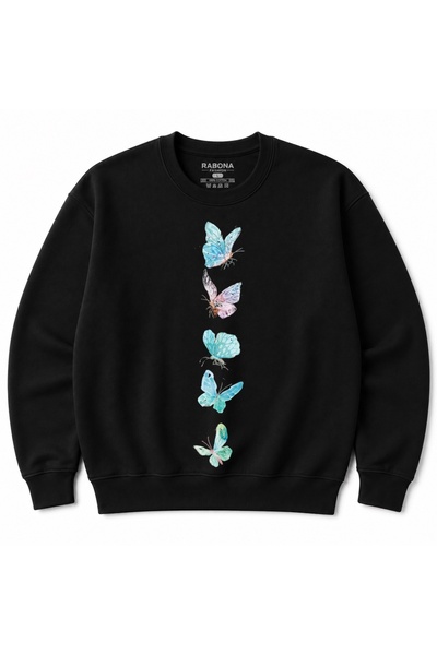 Rabona Fashion Pastel Butterfly Cascade – Φούτερ με γραφικό σχέδιο πεταλούδας...