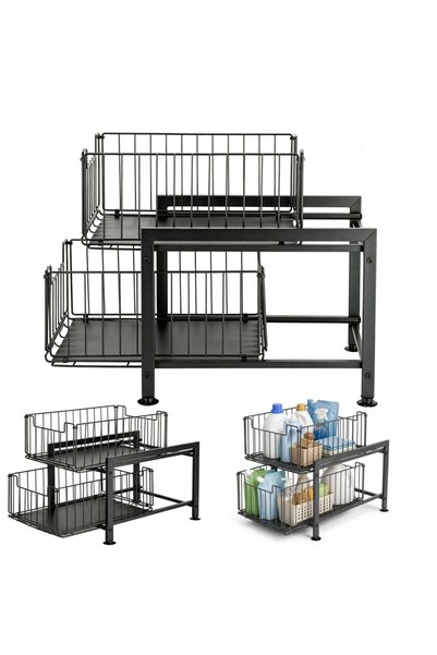 bedee RAFT MULTIFUNCȚIONAL, 2 NIVELE, REGLABIL, PENTRU BUCĂTĂRIE, BĂI, CASĂ, ...