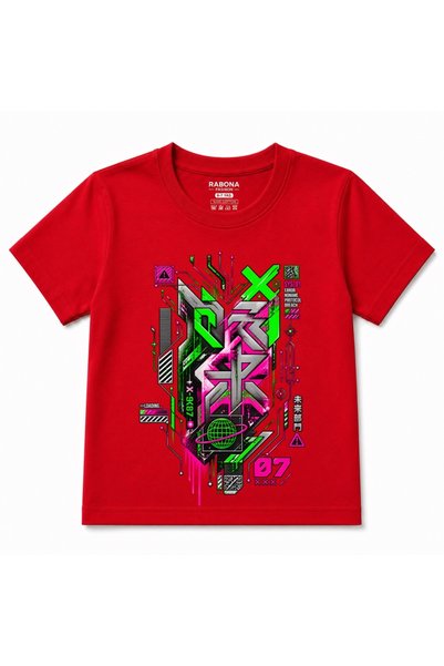 Rabona Fashion Neon Protocol 07 – Παιδικό t-shirt με γραφικό σχέδιο σε στυλ c...