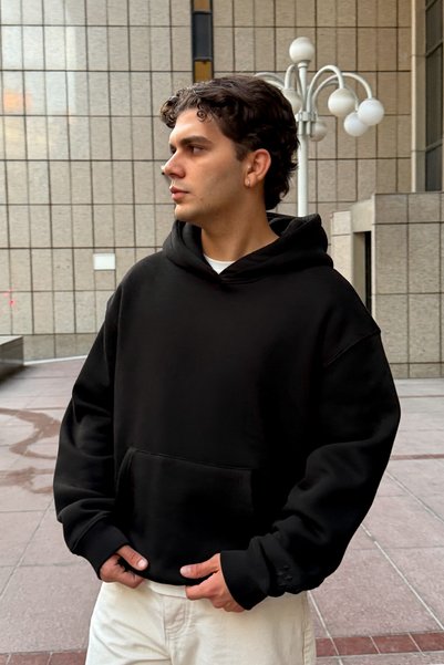 Flaw Wear FW Cool Puff Black Relax Fit Hoodie