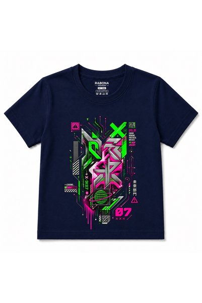 Rabona Fashion Neon Protocol 07 – Παιδικό t-shirt με γραφικό σχέδιο σε στυλ c...