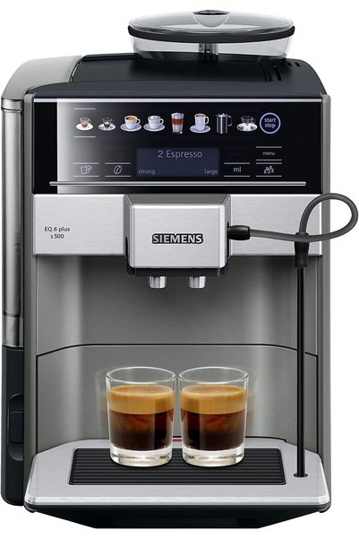 Siemens TE655203RW Bağımsız Espresso Makinesi, 1,7 lt; 2 fincan; siyah, gri, gümüş (ekran dili Alman