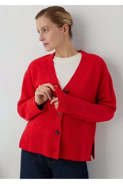 Mavi Cardigan roșu cu amestec de lână 1720098-80791