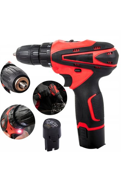 varioshop ® Brushless Drill Driver, 12V, 28Nm, 2x2Ah, 2 Speeds, 18+1, 10mm, 2...