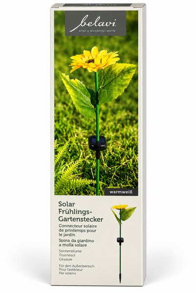 belavi Floare-soarelui decorativă solară pentru grădină, 10 LED-uri, lumină a...
