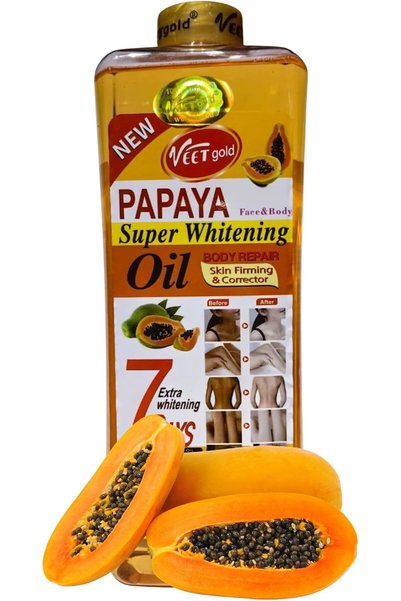 Veet Gold 1000ML Natural Papaya Oil for Body, Super Whitening Firming Body Oi...