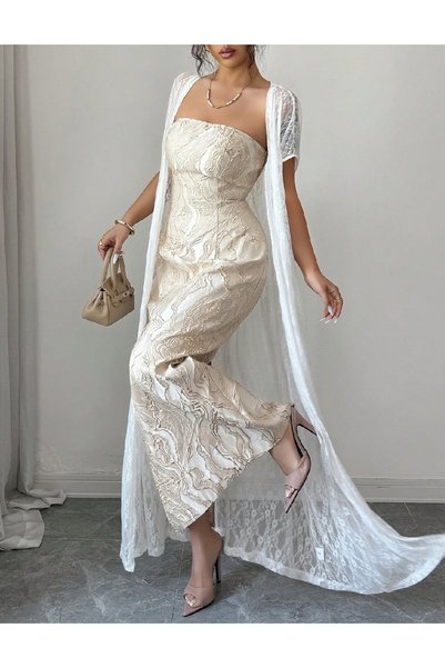 Evendi Rochie lunga, Crem