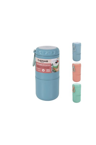 ThermoSport Δοχείο φαγητού 2 επιπέδων με διπλό τοίχωμα, εύκαμπτη λαβή και κου...