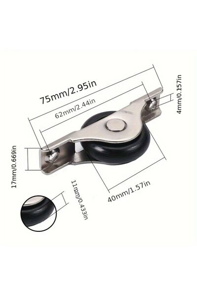 Generic 2Pcs Sliding Door Pulley Wheel Grooved Copper Roller Home Hardware