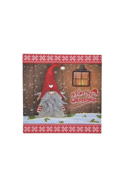 Jumbo Servetele de Masa de Craciun Mos Craciun Gnome Felinar "Merry Christmas...