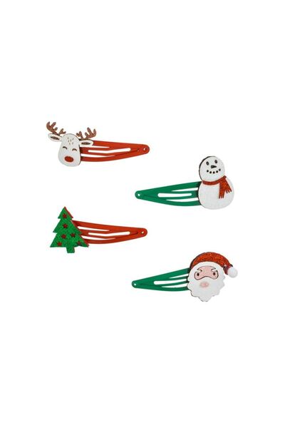 Jumbo Set Clame Par de Craciun Brad Mos Craciun Om de Zapada Ren cu Glitter 5...