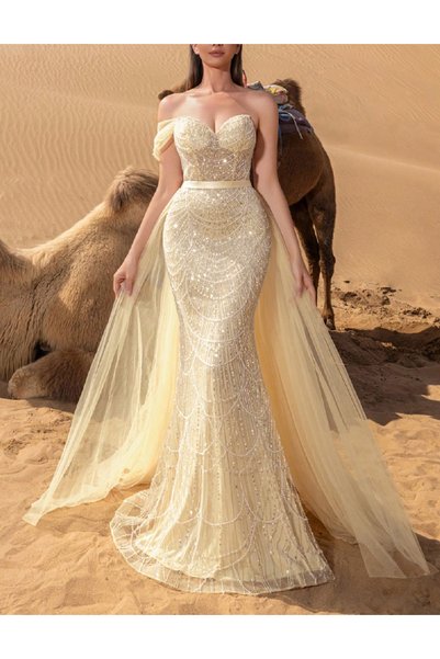 Evendi Rochie lunga, Crem