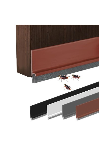 Generic Under Door Draft Stopper with Brush Edge Brown 39.37 Inch Roll