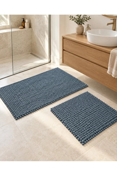 AYHANHOME 2 Parça Cotton Şönil Makarna Paspas, Klozet Takımı