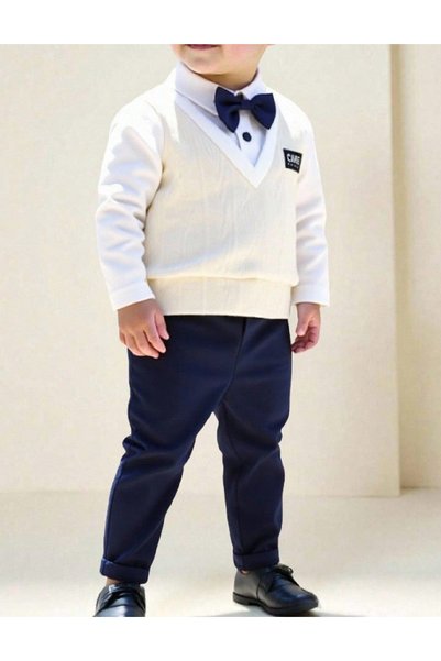 Evendi Suit, White/Navy