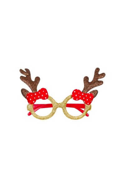 Jumbo Ochelari de Craciun Cerb Glitter Fundite Rosii
