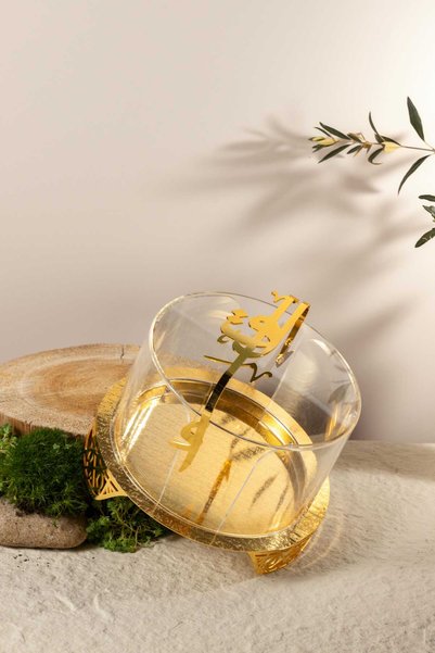 Otantik Home حامل أطباق من ليقا - ذهبي