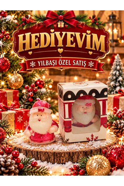 HEDİYEVİM yılbaşı özel Noel Baba Mum