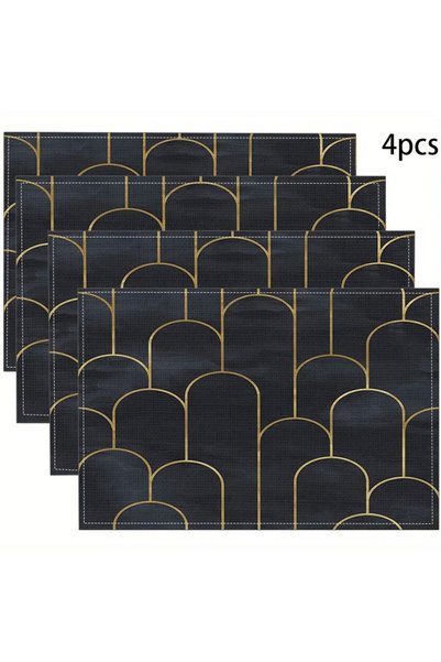 Generic 4 Pieces Decorative Placemats Linen Heat Resistant Mat For Dining Tab...