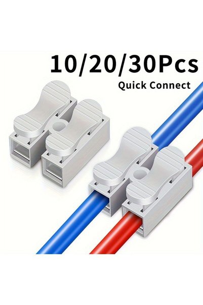 Generic 30pcs 2 Pin Push Quick Connect Wire Connectors Spring Clamp Docking T...