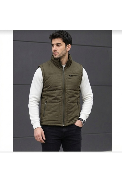 Generic Brand Men's Khaki Puffer Vest