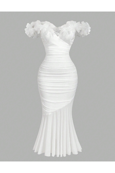 Evendi Rochie medie, Alb