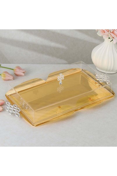 Otantik Home Luxury serving tray with lid -gold - silver.