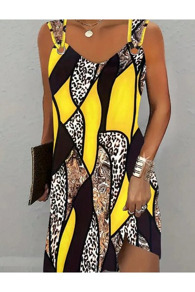 Evendi Rochie scurta, galben/negru