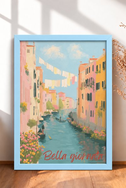 HOMEPACK Bella Giornata, Slikarstvo uokvireno kanalom i gondolama, Italijansk...