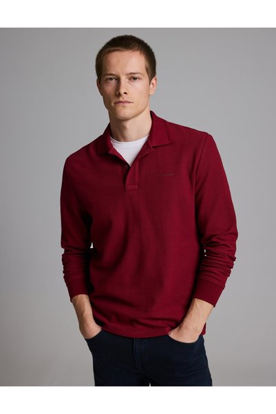 Pierre Cardin Regular Fit Button-Down Polo Collar Sweatshirt