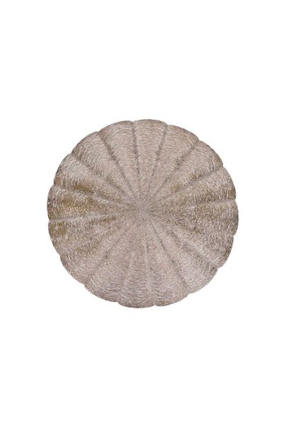 Jumbo Suport din PVC Farfurie de Craciun Rotund Auriu Model Evantai 38cm