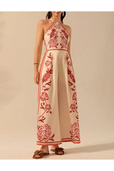 Evendi Jumpsuit, Cream/Red
