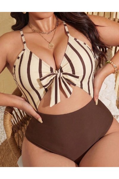 Evendi Swimsuit, brown/cream