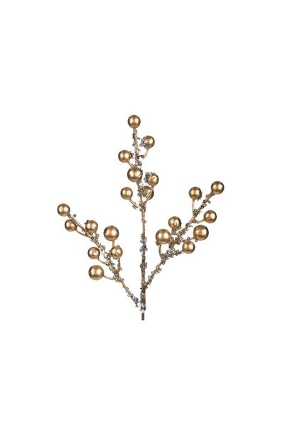 Jumbo Crenguta Decorativa de Craciun cu Pomusoare Aurii Paiete 34cm