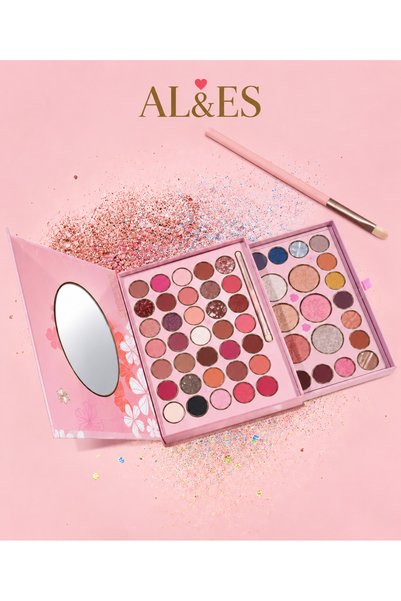 AL&ES kozmetik 61-Color 2-Layer Professional Eyeshadow, Blush, and Highlighte...
