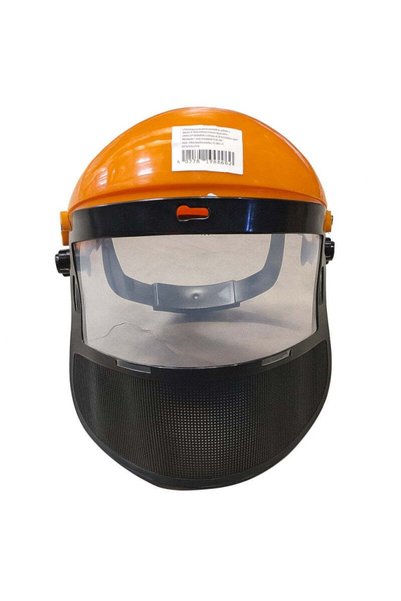 FOXMAG24 Vizieră de protecție pentru motocoasă, plasă metalică, portocalie