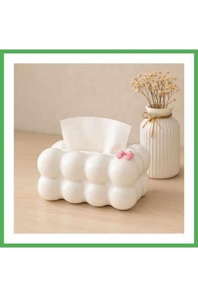 Nur store Çanta حامل مناديل مكتبي بنقشة سحابة بيضاء، 19 × 12.5 × 8.5 سم، من B...