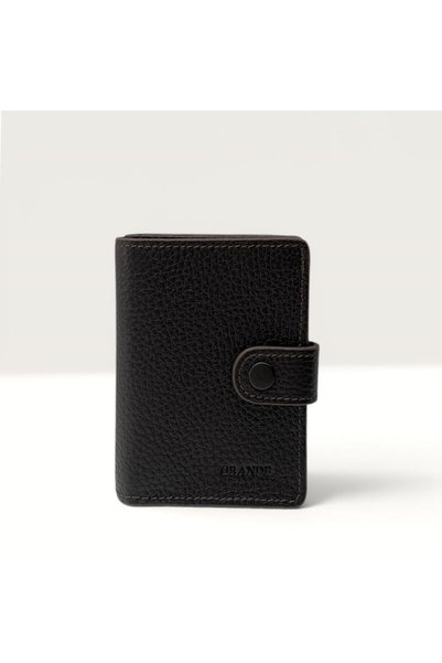 Grande Genuine Leather Card Holder Wallet with Snap Closure and RFID Protection