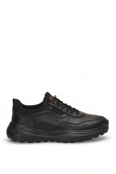 Voyager 26Ksrrm1035 Men's Genuine Leather Casual Shoes, Black.
