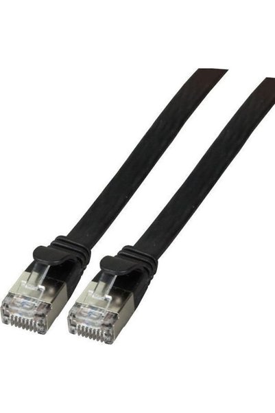 EFB Επίπεδο καλώδιο δικτύου Ethernet U/FTP (STP) Cat.6a 1,5m Μαύρο Κωδικός: K...