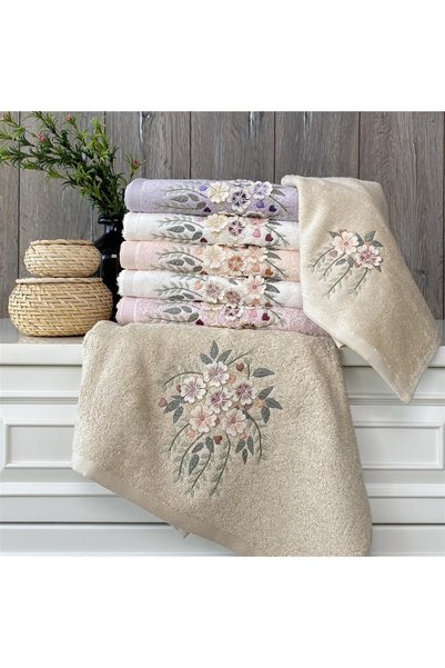 MARİBOR (Set of 6) Premium 3D Embroidered Bamboo, Special Boxed, 50X90Cm. DIY...