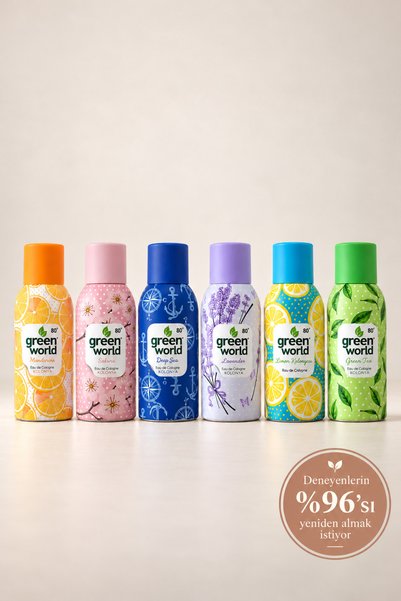 Green World Aerorosol Spray Kolonya Karma Paket 6Lı Avantaj Paketi